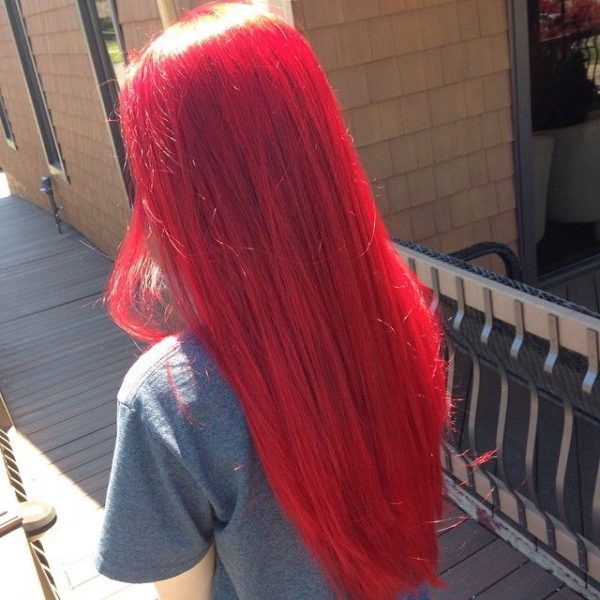 Red hair color with highlights 2023